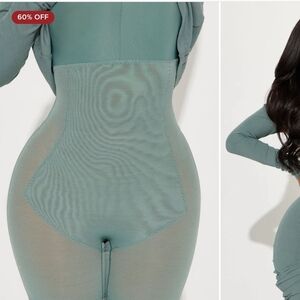 Fashion Nova Sage Ribbed Top